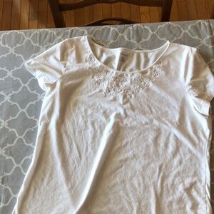 Lands' End White Lace Detail Top